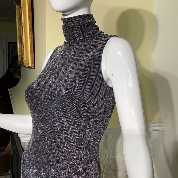 Ralph Lauren Metallic Grey Bodycon Mini Dress - Picture 4 of 14